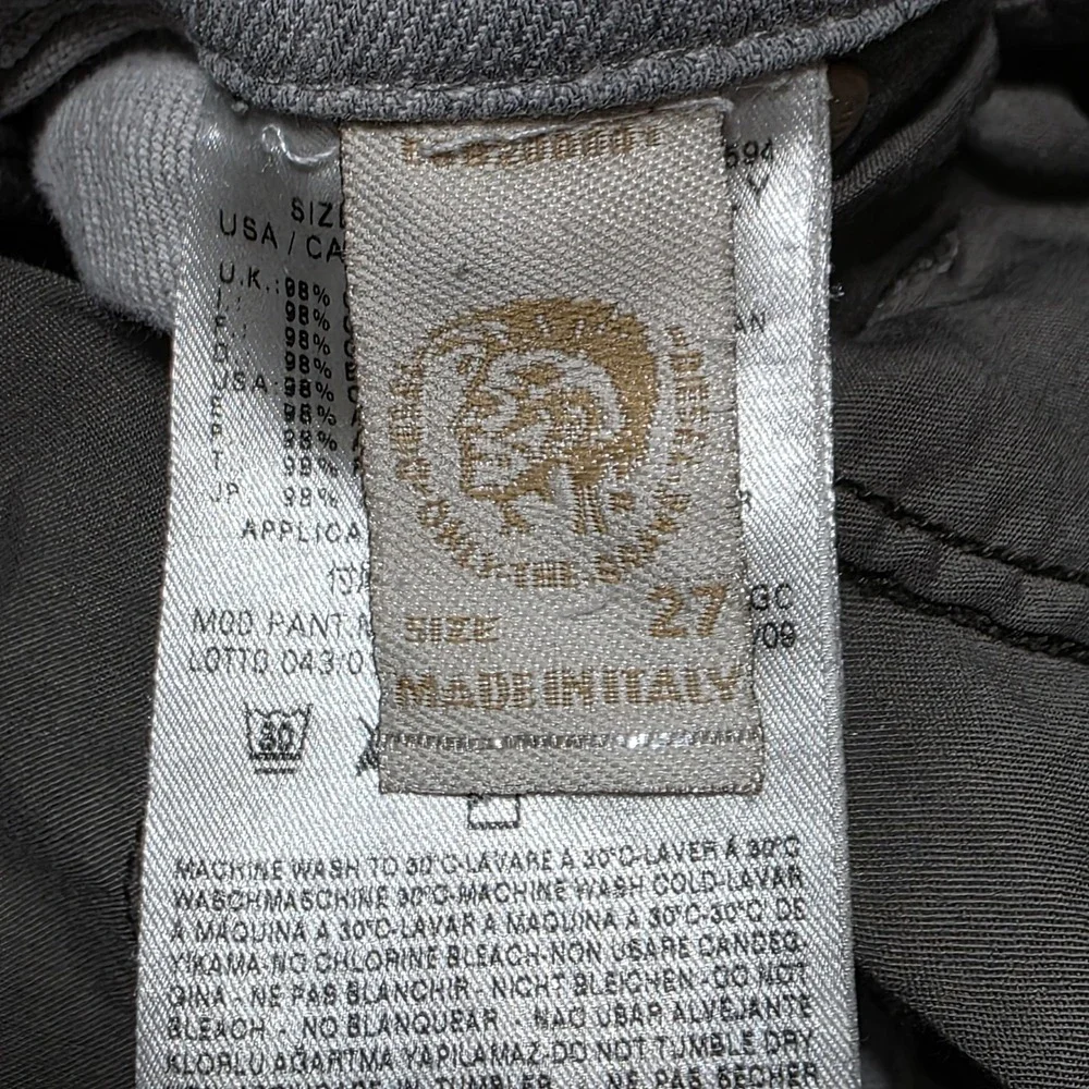 Diesel MATIC Stretch Jeans Women W27 L32 Grey Wash Slim Fit Denim‎ Made in Italy